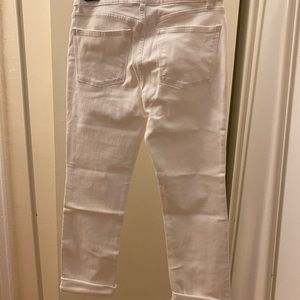 High waisted white pants